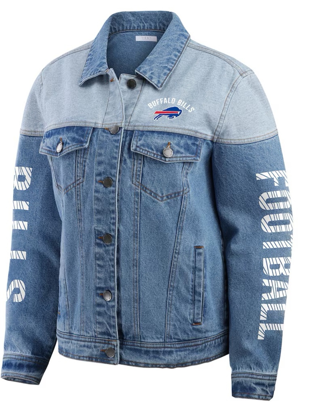 WOMEN'S BUFFALO BILLS Two-Tone Blue Denim Jacket